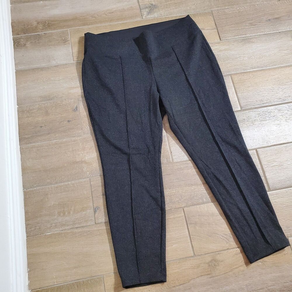 NINE WEST CASUAL PANTS BLACK ELASTIC WAIST POLY/RAYON STRETCH SIZE 2X